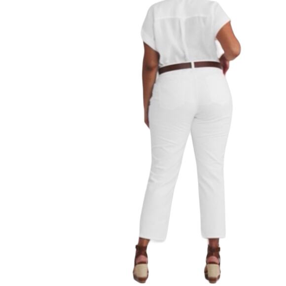 Lauren Ralph Lauren Eyelet Embroidery Relaxed Ankle Jeans White Wash Size 18/18W - Picture 3 of 11